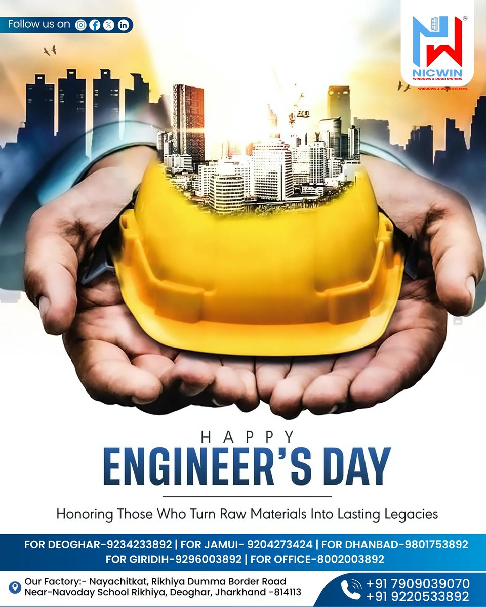 NicwinSystems's tweet image. They turn dream projects into a breathtaking beauty 😍
Happy Engineer&apos;s Day to all the outstanding engineers out there ❤️ 
📲WhatsApp us at: +91 7909039070 | +91 9220533892
#windowsanddoorsdesign #NicwinWindows #StrongWindows #HappyEngineersDay #windowsanddoorsmanufacturer