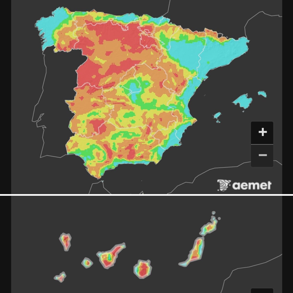 17 de septiembre | Riesgo de incendios forestales #IIFF en #España🇪🇸 | AEMET
aemet.es/es/eltiempo/pr…
🔴extremo
🟠muy alto
🟡alto
🟢moderado
🔵bajo