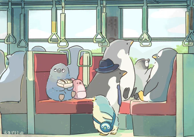 初めての電車の旅 #妄想ペンギン亜照さん #いっぽぜんしんジェンひなちゃん