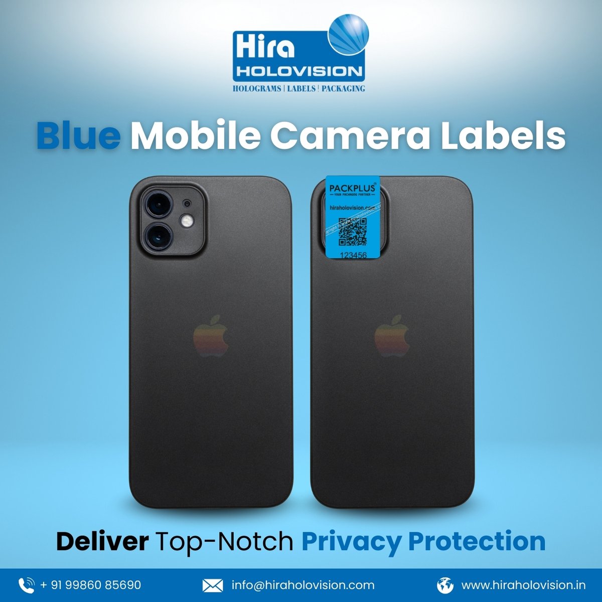 HHolovision's tweet image. Blue Mobile Camera Labels prevent unauthorized photography with tamper evidence &amp;amp; residue-free removal.
Visit us at hiraholovision.in/products/packp…
#hiraholovision #MobileCameraLabels #TamperEvident #SecurityLabels #PrivacyProtection #ResidueFree #HighSecurity