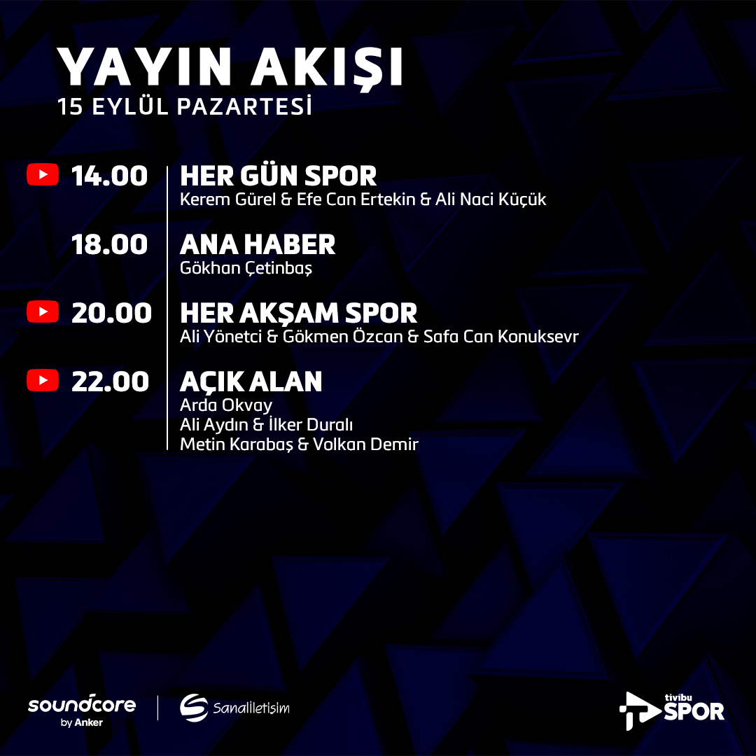 Tivibu Spor'da bugün👇