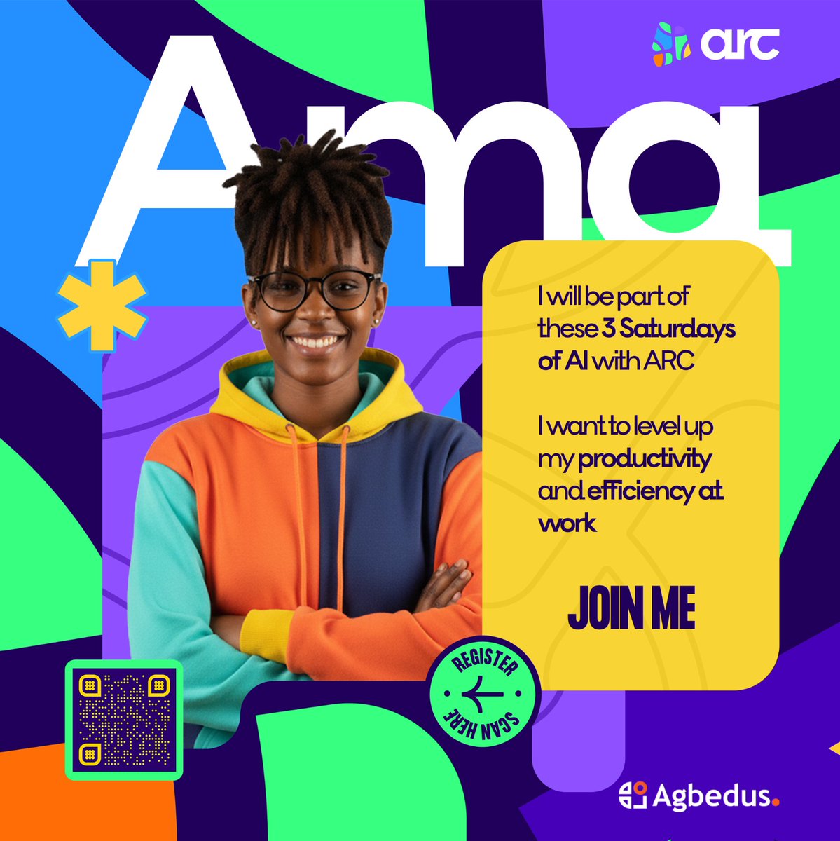 3 Saturdays. Countless possibilities. 

Join us at ARC to unlock AI skills for productivity and efficiency at work!

📅 Starts Sep 20 
Free to join.

📲 Scan the code on the flyer or use the link below to register now!
forms.gle/1bGkUGc4HRLJac…