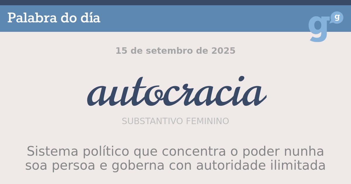 PortalPalabras's tweet photo. No #DíaInternacionaldaDemocracia denunciamos todas as #autocracias. #palabradodía
- https://t.co/JQoxvhtBmO https://t.co/QkkfSnk3lD