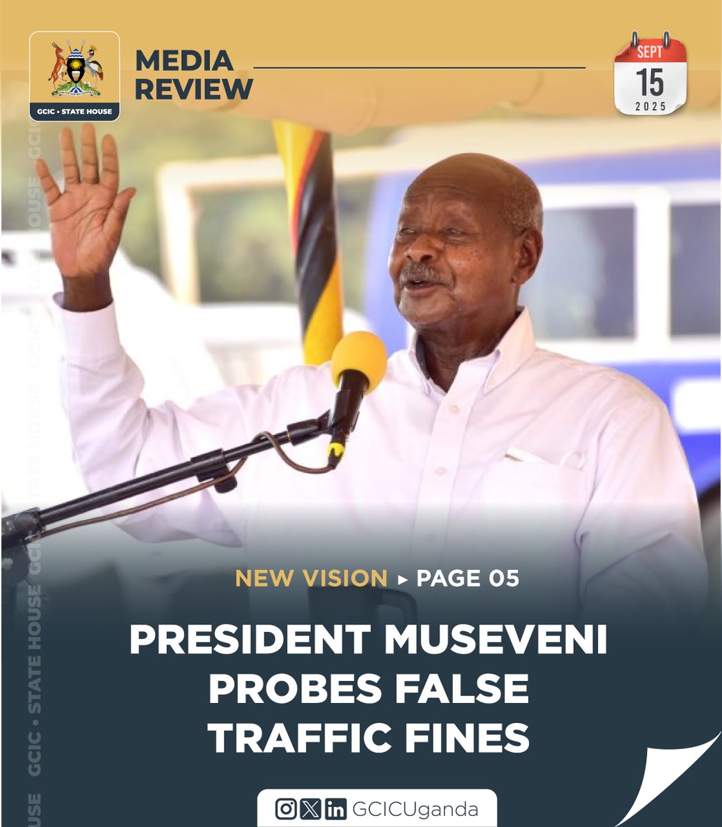 President Museveni has directed the stoppage of the automated Fine Issuance System (FIS) and promised to waive accumulated traffic fines imposed on motorists under the scheme.

#GCICMediaReview