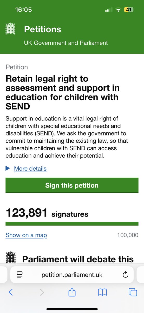 Today the #SEND legal rights petition I first submitted in December will be debated by MPs. Here’s why you should sign it and help us to #SaveOurChildrensRights
if you haven’t already… 🧵 

petition.parliament.uk/petitions/7110…