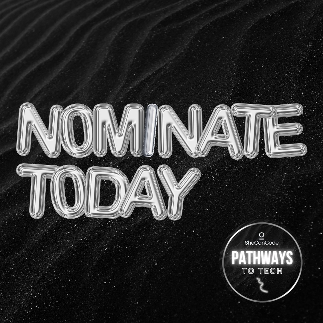 SheCanCodeHQ's tweet image. Have you been supported by a bootcamp or training provider on your journey into tech? Tell us about them.

The Pathways to Tech Awards celebrate the organisations creating meaningful career pathways.

🏆 Nominate now 👉 bit.ly/4lIt0tK

#PathwaysToTech #SkillsToCareers