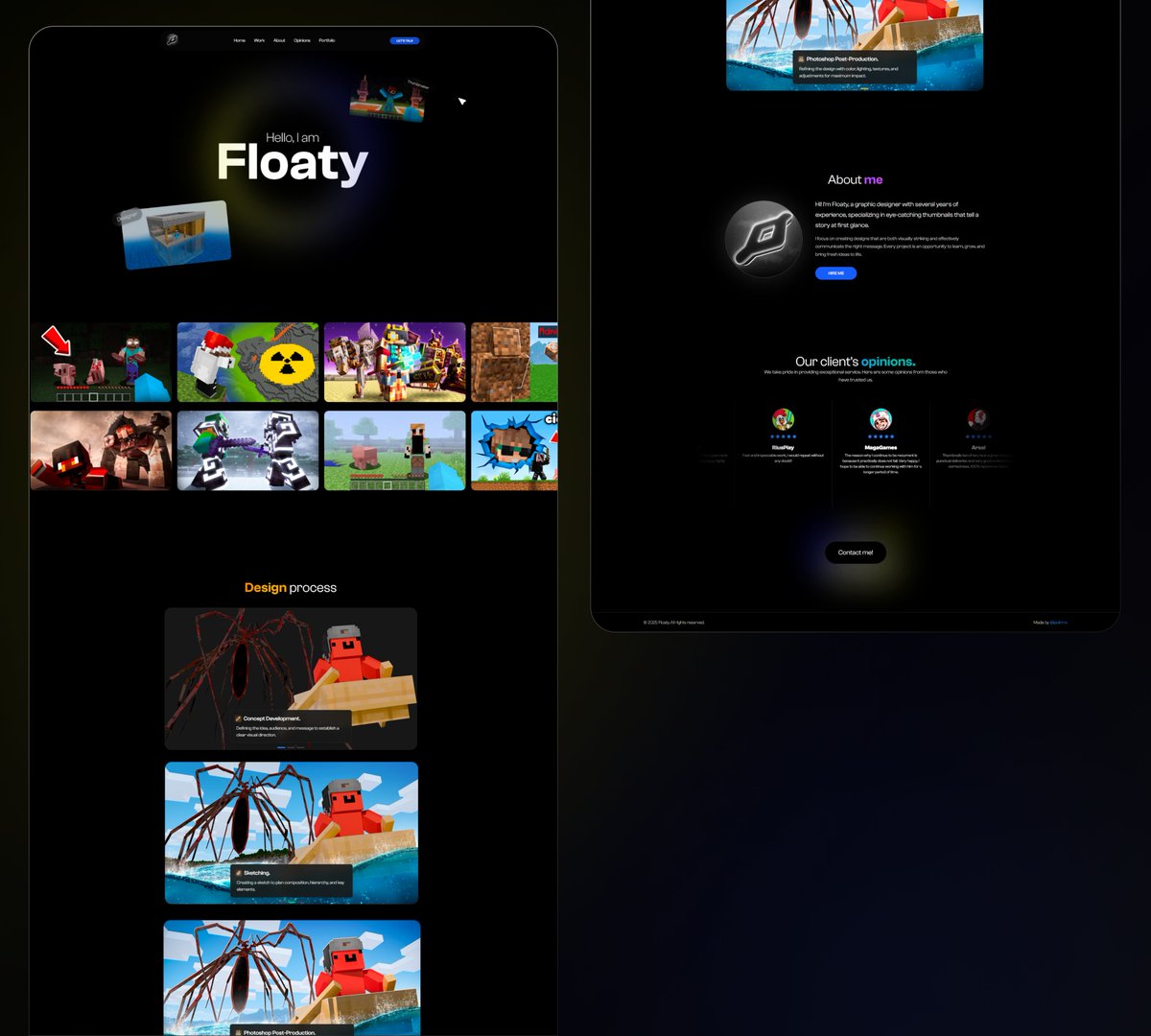 javiirmv's tweet image. 📦 Personal portfolio for @ImFloaty_ 

Feedback is welcome 👀