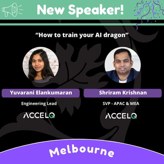 TestingTalks's tweet image. We’re excited to announce Yuvarani Elankumaran and Shriram Krishnan from ACCELQ as speakers at Testing Talks Conference Melbourne on Thursday, 9th October 2025!
testingtalks.com.au
#TestingTalksConference