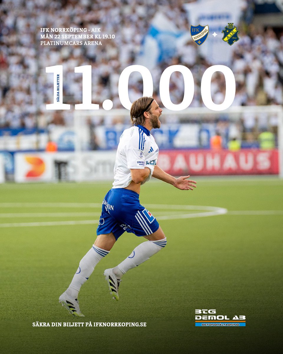 1️⃣ vecka kvar! 

Säkra din plats till AIK hemma på ifknorrkoping.ebiljett.nu.