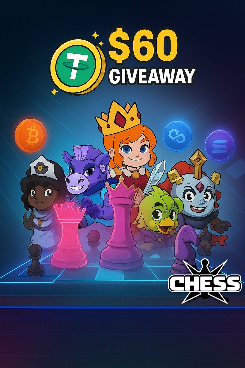 chessx_game's tweet photo. 🎉 $60 USDT 𝕏 GIVEAWAY! 🎉

GM Chess Legends! ♟️

We have something special for you all today.

$60 USDT Giveaway!  
For 4 winners, $15 USDT each 💰

How to join (super easy!):  
1. Follow @chessx_game   
2. Like and repost this post  
3. Tag 2 friends in the comments  
4. Join our Discord: https://t.co/RBX1RNVoYG  

That’s it! Winners will be announced this Friday. 🎉  

You can also get Early Access to our free-to-play Chess game. Where you can play, earn, and learn about chess: https://t.co/FkL8WJhpb4

Don’t miss out. Let’s go! 🔥

#Giveaway #Web3Gaming #Chess #CryptoGiveaway