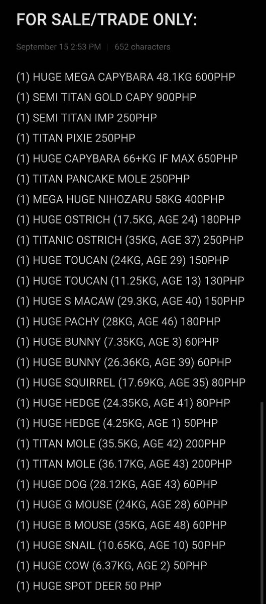 KJWBUYS's tweet photo. 🪼 wts lfb wtt lft ph .ᐟ 
𓂃 grow a garden (gag) pets
𓂃 check photos for availability, sizes, and prices.
𓂃 drop your offers❕
𓂃 comment / dm to claim 📩

tags. wts lfb wtt lft ph roblox grow a garden pets gag cheap prices trading selling looking for lf huge titan mega rb https://t.co/ijXDjhjUD9