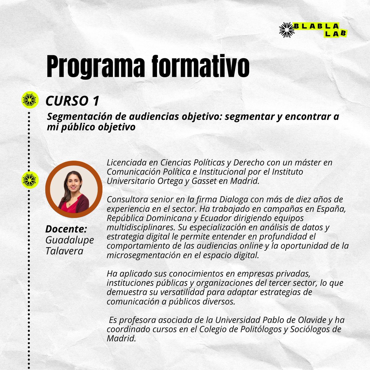 blablalab_clima's tweet photo. #ProgramaFormativo #BlaBlaLAB Cada curso ha sido diseñado y será impartido por especialistas en estrategias segmentadas, narrativas transformadoras y medición de impacto. @dhijon @mgtalort @kamatozinhos @PatriciaRoy18 

Más información y matrícula: https://t.co/7zUwtOONJy https://t.co/DD4v56QWP5