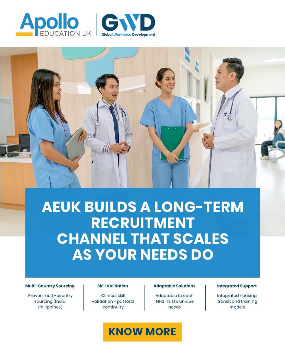 Building a sustainable healthcare workforce requires more than short-term fixes. At #AEUK, we partner with NHS Trusts to create long-term recruitment channels that evolve with demand from multi-country sourcing and skill validation to adaptable solutions and integrated support.