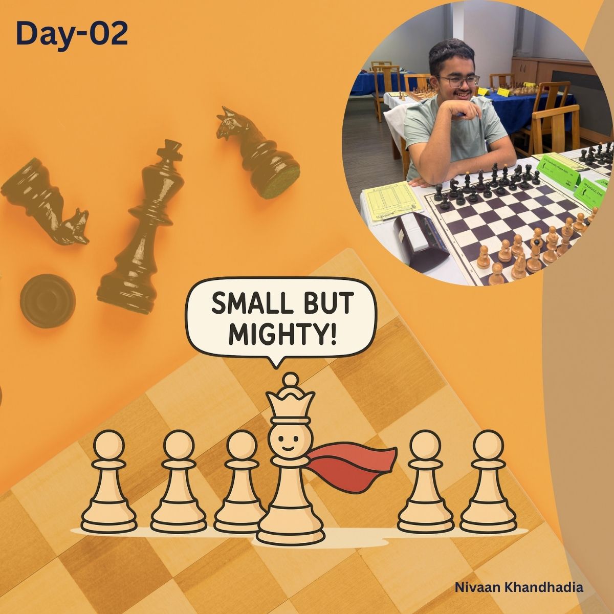 Nivaanplays's tweet image. &quot;Day 2! Meet the Pawns. The little soldiers 🪖 of chess.

They move 1 step forward (sometimes 2 on their first move) and capture diagonally. Small but mighty! 💥

#ChessWithNivaan #LearnChess #Day3

Follow me for all Chess updates. @chesscom