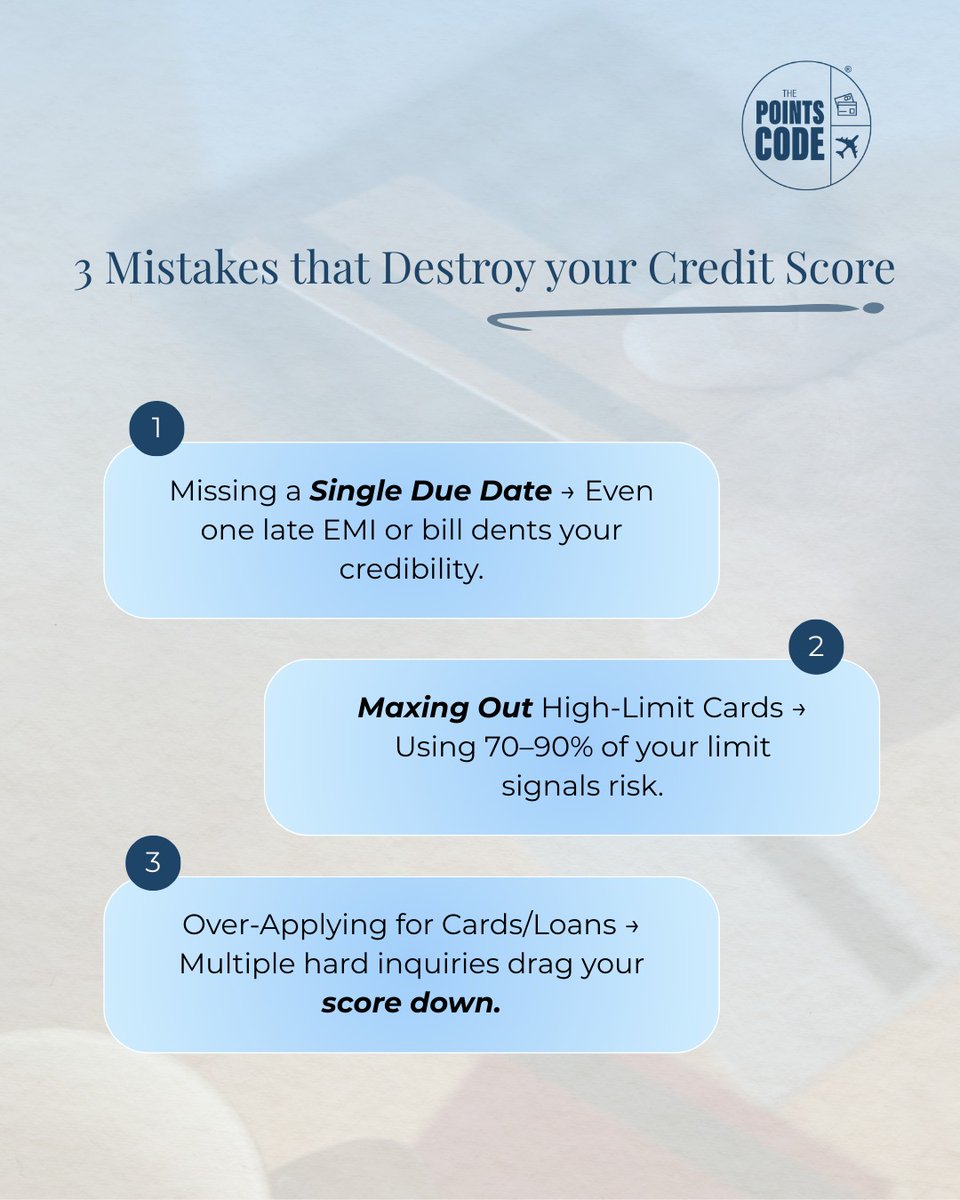 ThePointsCode's tweet image. Have you made any of these mistakes before? Don’t worry, at The Points Code we’ll ensure your credit score is always well-maintained.
#travelwithpoints #pointstoperks #luxurytraveller #smarttravel #explorewithpoints #rewardedjourneys #holidayhacks #thepointscode #ccgeeks
