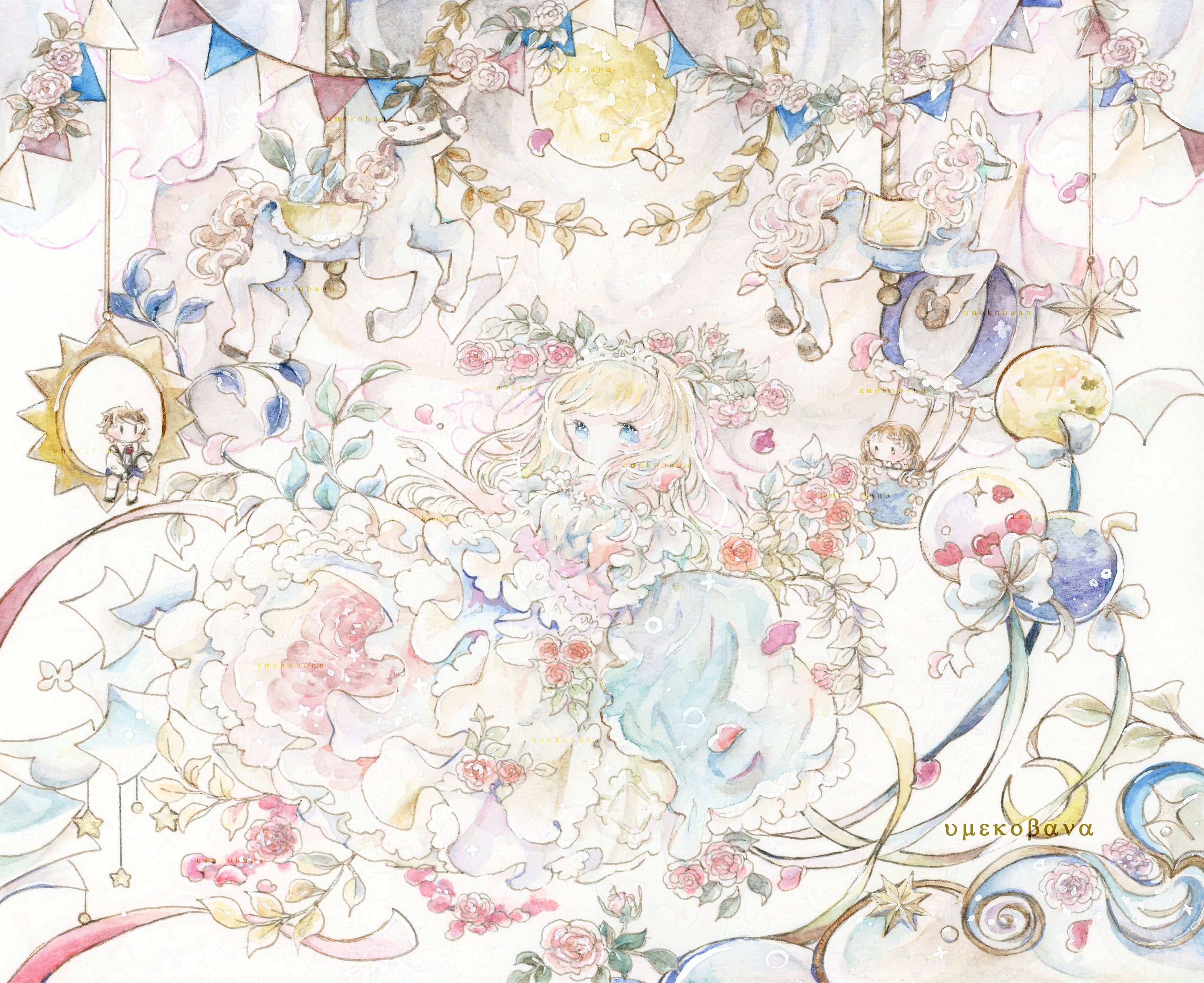 水彩、SM号　　花の季節 水彩、SM号 花の季節 水彩、SM号花の季節