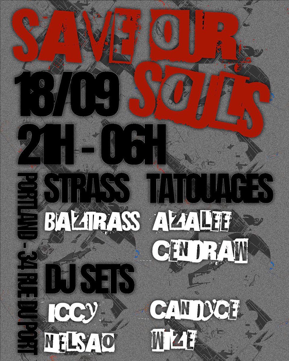 JEUDI 18 SEPTEMBRE 

PORTLAND, LE MANS 
SAVE OUR SOULS 
21h00