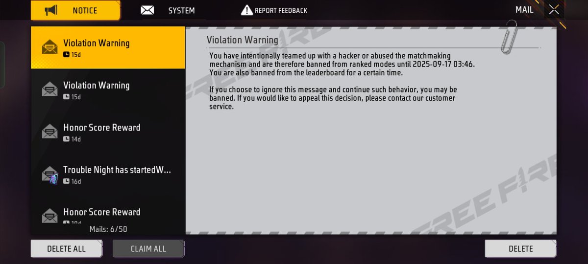 Mihawk_1120's tweet photo. @IndiaFreeFire 
Hello free fire max India.
My ID (10002922051), name : EMP_DOFFY was suspended by you for allegedly teaming up with a hacker, which in fact is a blatant lie. i want my account back as soon as possible and compensation for the ill treatment. https://t.co/IEqb8hCpNt