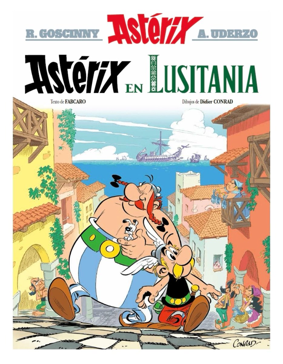 Cubierta definitiva en 🇪🇸 del próximo #álbum41: #AstérixEnLusitania, que se publicará el 23 de octubre de 2025.