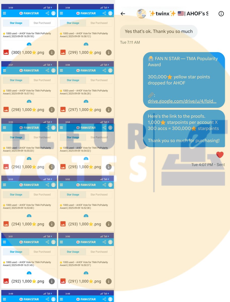 fleurvotes's tweet photo. 🗳️ FAN N STAR (TMA Popularity Award)
ᴘᴜʀᴄʜᴀsᴇᴅ by @AHOF_N_America
℅ @twinxiest
300,000⭐ yellow stars dröpped for #AHOF
#fleursproofs
ᴛʏsᴍ ғᴏʀ ᴘᴜʀᴄʜᴀsɪɴɢ 🫶🏻 https://t.co/BJLvje33PJ