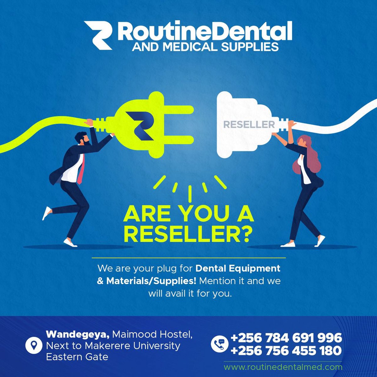 RoutineDental's tweet image. Yes!

If you are a reseller and you are reading this, we are talking to you directly!

Is it about dental equipment or supplies? 

Chat with us today via +256 784 691 996.

#DentalSupplies #DentalEquipment