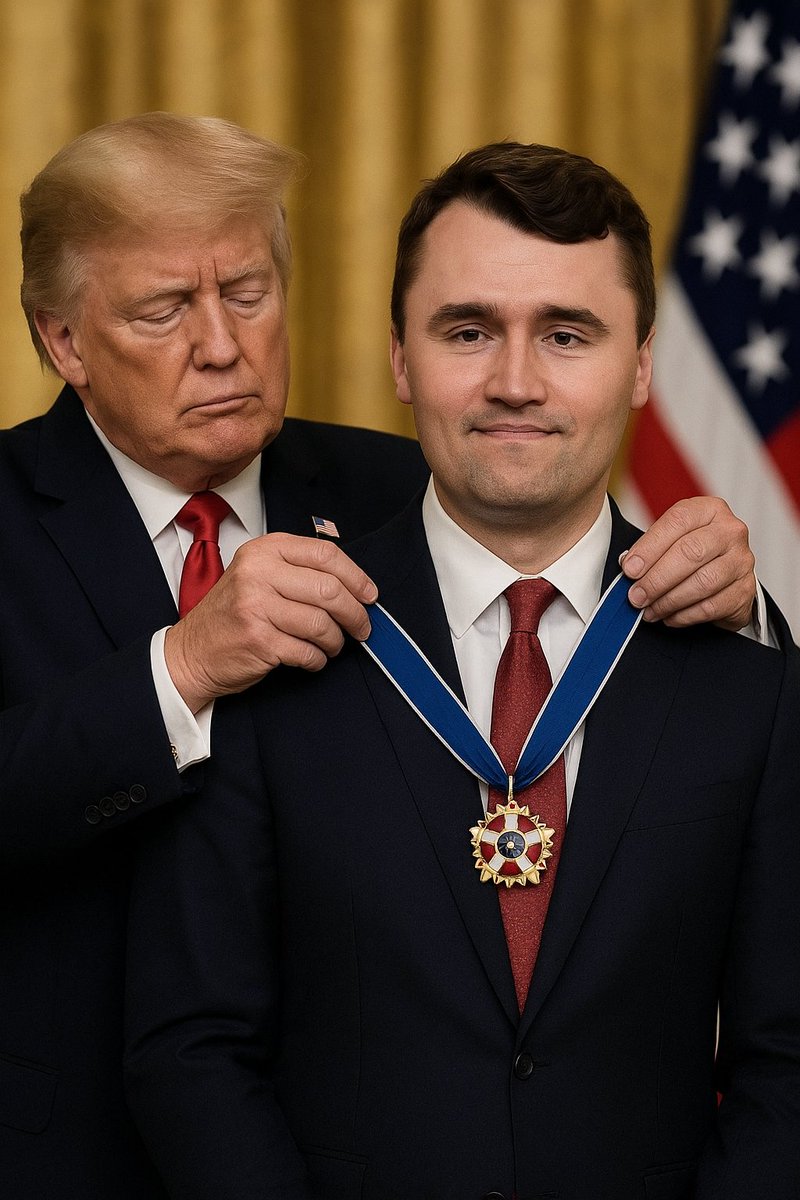 upwalegaurav's tweet image. “No tribute could be greater 🙏🇺🇸 President Trump is set to honor the late Charlie Kirk with the Presidential Medal of Freedom 🏅 His voice may be gone, ⭐but his spirit and legacy will continue to guide and inspire future generations.”

#CharlieKirk #MedalOfFreedom…