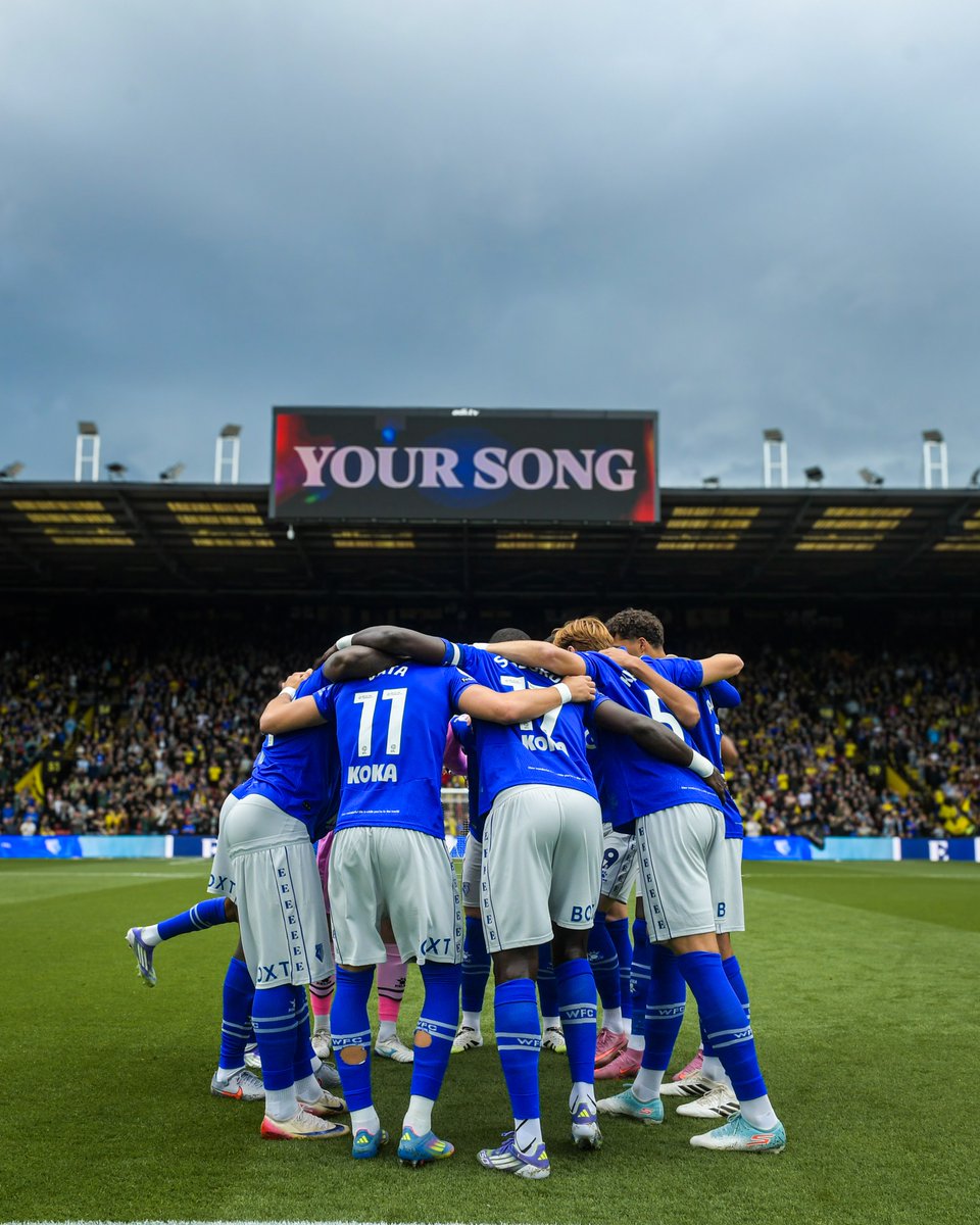 A match, a tribute, a legacy 💙⭐ 
Watford stepped out at Vicarage Road in the Elton John Special Edition Jersey.
From the star-studded design to the iconic “Your Song” lyric on the back, every detail shines with history and pride.
#KELME #Watford #EltonJohn #GoldenBoys