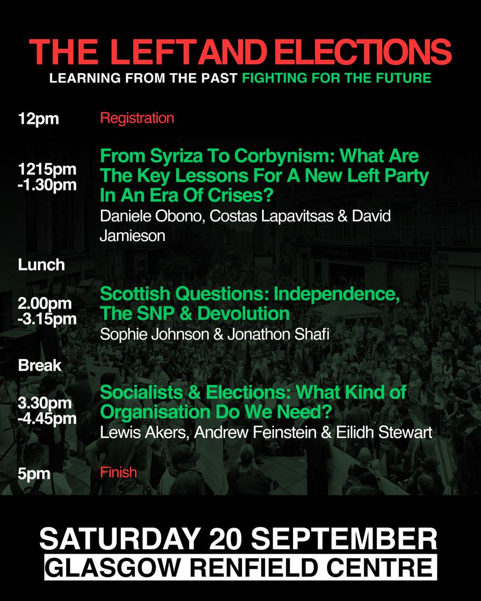 The urgency for genuine socialist organisation could not be clearer. 
Join the discussion on how we build it this Saturday in Glasgow. 
Register for free here: 
eventbrite.com/e/the-left-and…