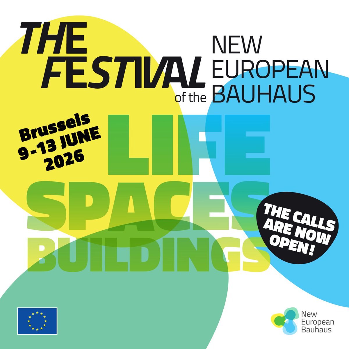 Life. Spaces. Buildings. The Festival of the #NewEuropeanBauhaus returns to Brussels, 9–13 June 2026! 🎉
Let’s put people at the heart of transformation!
Calls are open 👉 europa.eu/!wQ6BmQ
⏰ Apply by 30 Sept (FAIR, FEST) or 31 Dec (Satellite events)