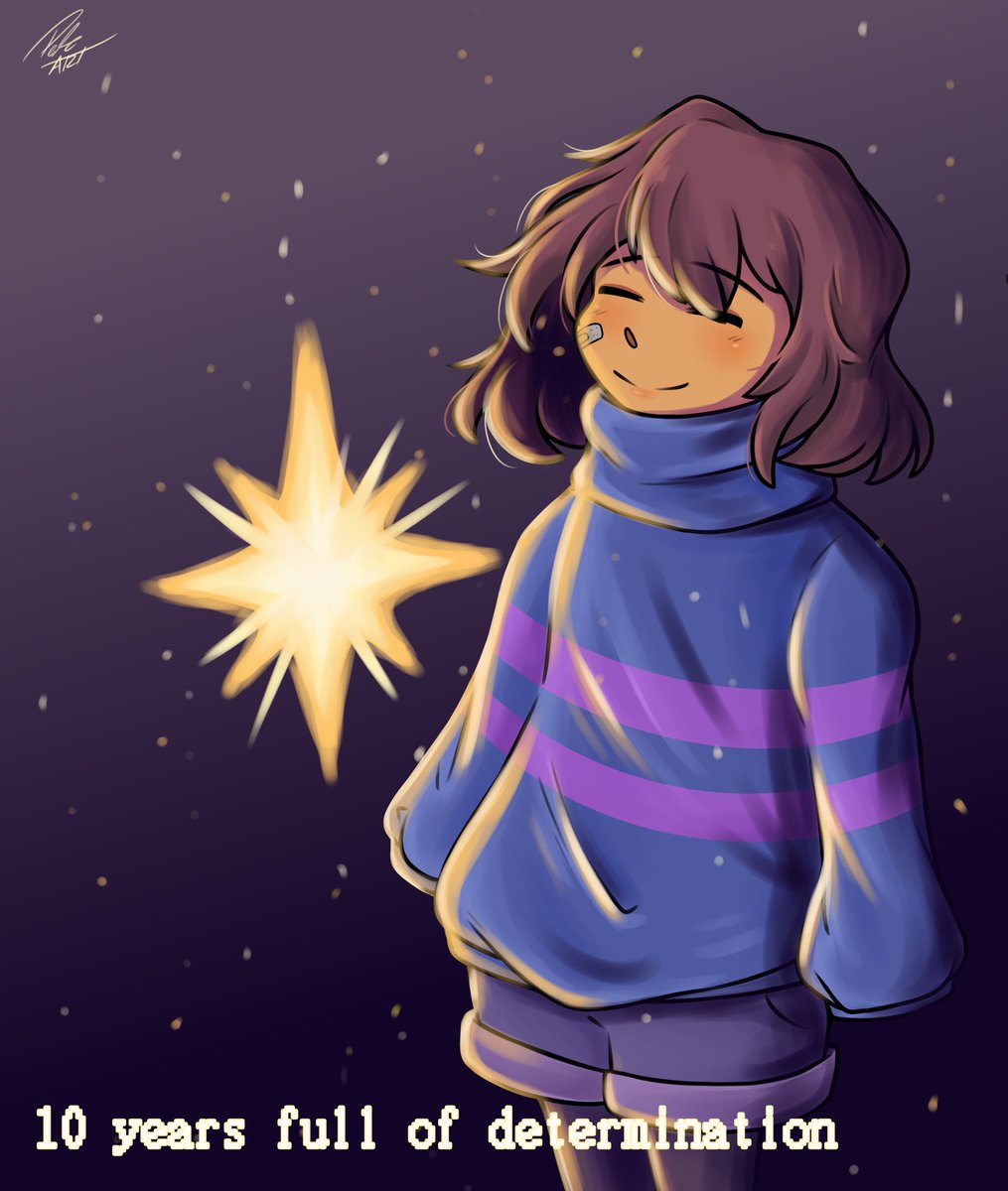 Jesus_65_'s tweet photo. 10 años de #UNDERTALE10周年  no tengo palabras para expresar todo lo que este videojuego hizo por mi aun recuerdo ser un niño y poder jugar esta maravilla en mi vieja laptop y llorar con el final pacifista gracias por tanto #undertale me llenas de #determination https://t.co/1q6l8UF1cT