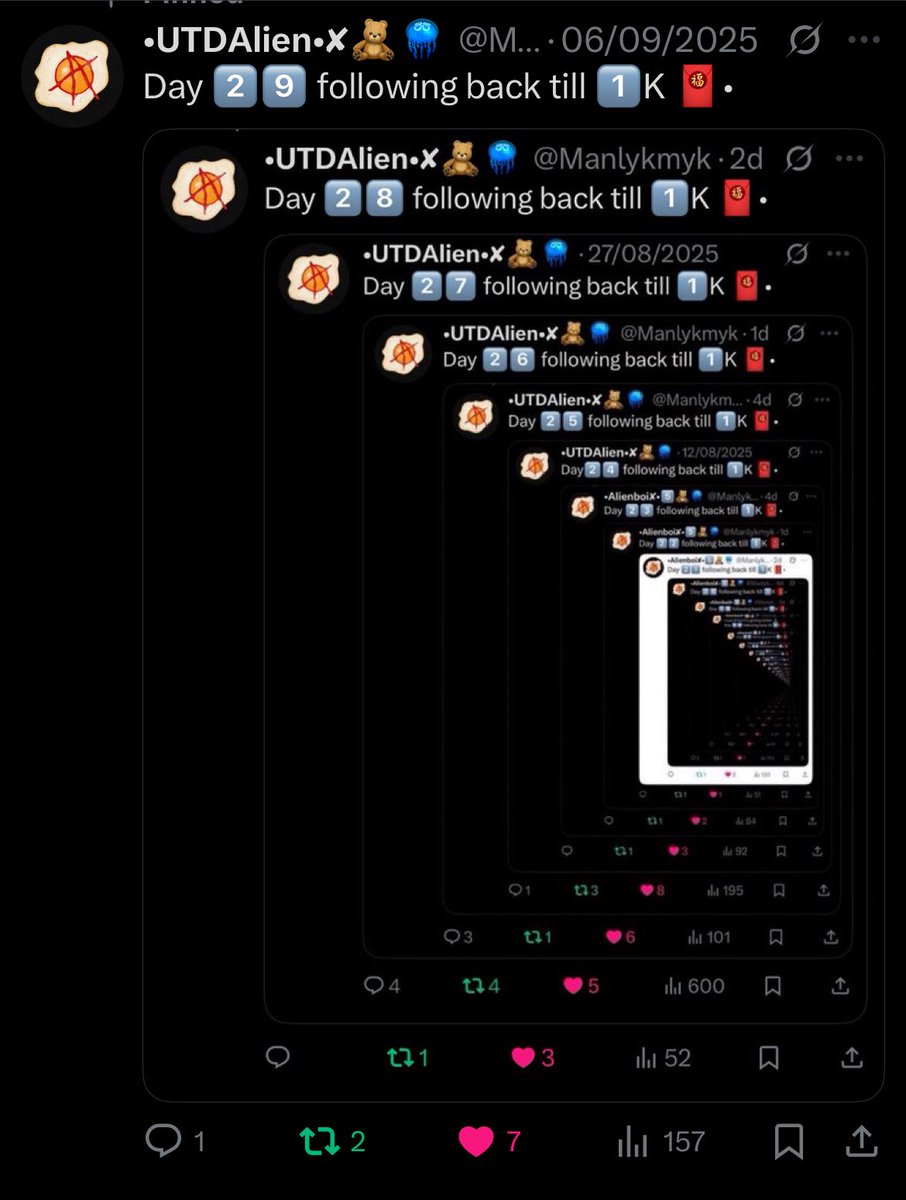 Day 3️⃣0️⃣ following back till 1️⃣K 🧧•