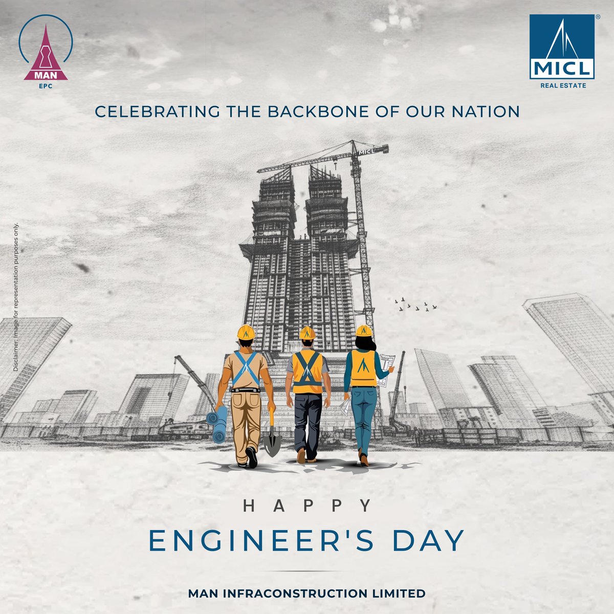 micl_group's tweet photo. From blueprint to skyline, from vision to reality — our Engineers are the backbone of India’s strong foundation. 🏗️✨
Happy Engineer’s Day! 👷‍♂️👷‍♀️
#EngineersDay #MICL #BuildingTheNation https://t.co/4mhn6owVtw