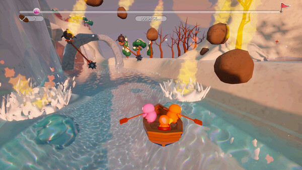 Glyde_Games's tweet photo. Volcanos in paddle game?!? Dev must've gone crazy https://t.co/0wLaUUME8p
