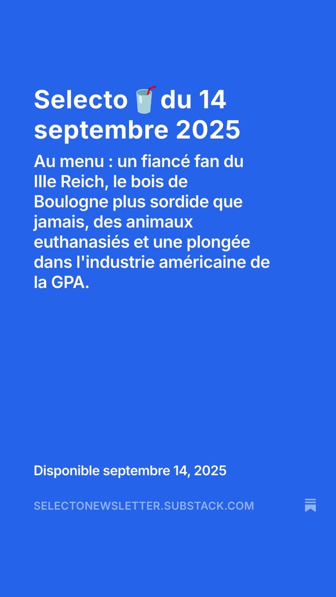 Un mois d'existence, et notre anti-revue de presse <a href="/selecto_news/">Selecto🥤newsletter</a> dépasse les 200 abonnés 🎉 

Le concept ? Une sélection des lectures qui nous ont le plus marquées, par leur narration, leur originalité ou leur importance. 

C'est 100 % plaisir de lecture, et 100 % gratuit