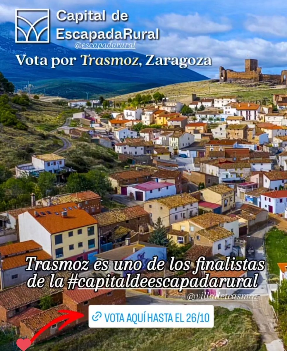 Trasmoz es uno de los finalistas de la #capitaldeescapadarural. Vota por nuestro Ayuntamiento aquí 👇
escapadarural.com/capital-turism…