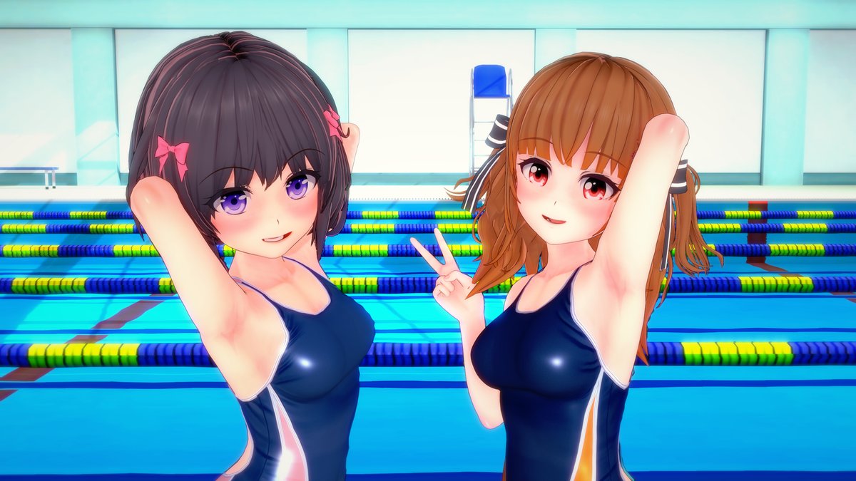 「競泳水着オンリーでめるぺろの娘色々 シーンデータお借りしてます #コイカツ #k」|ISUCA401@PSO2_ship2のイラスト