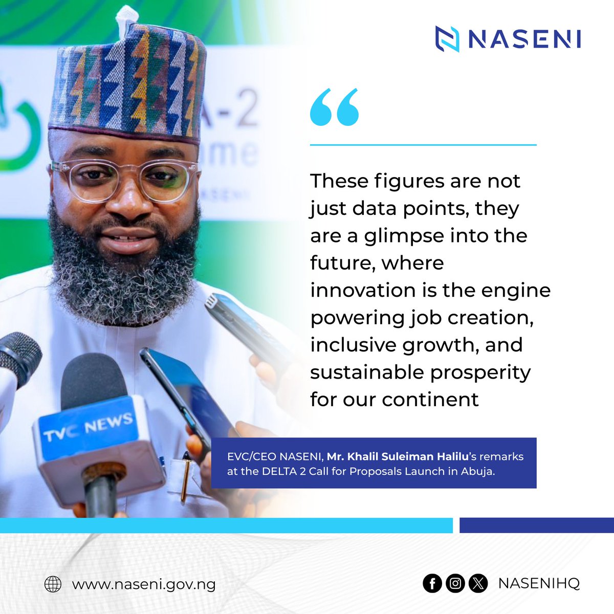 NASENIHQ's tweet photo. EVC/CEO NASENI ( @NASENIHQ ), Mr. Khalil Suleiman Halilu’s ( @KSHalilu ) remarks at the DELTA 2 Calls for Proposals Launch, in Abuja. https://t.co/sN4AMKueBU