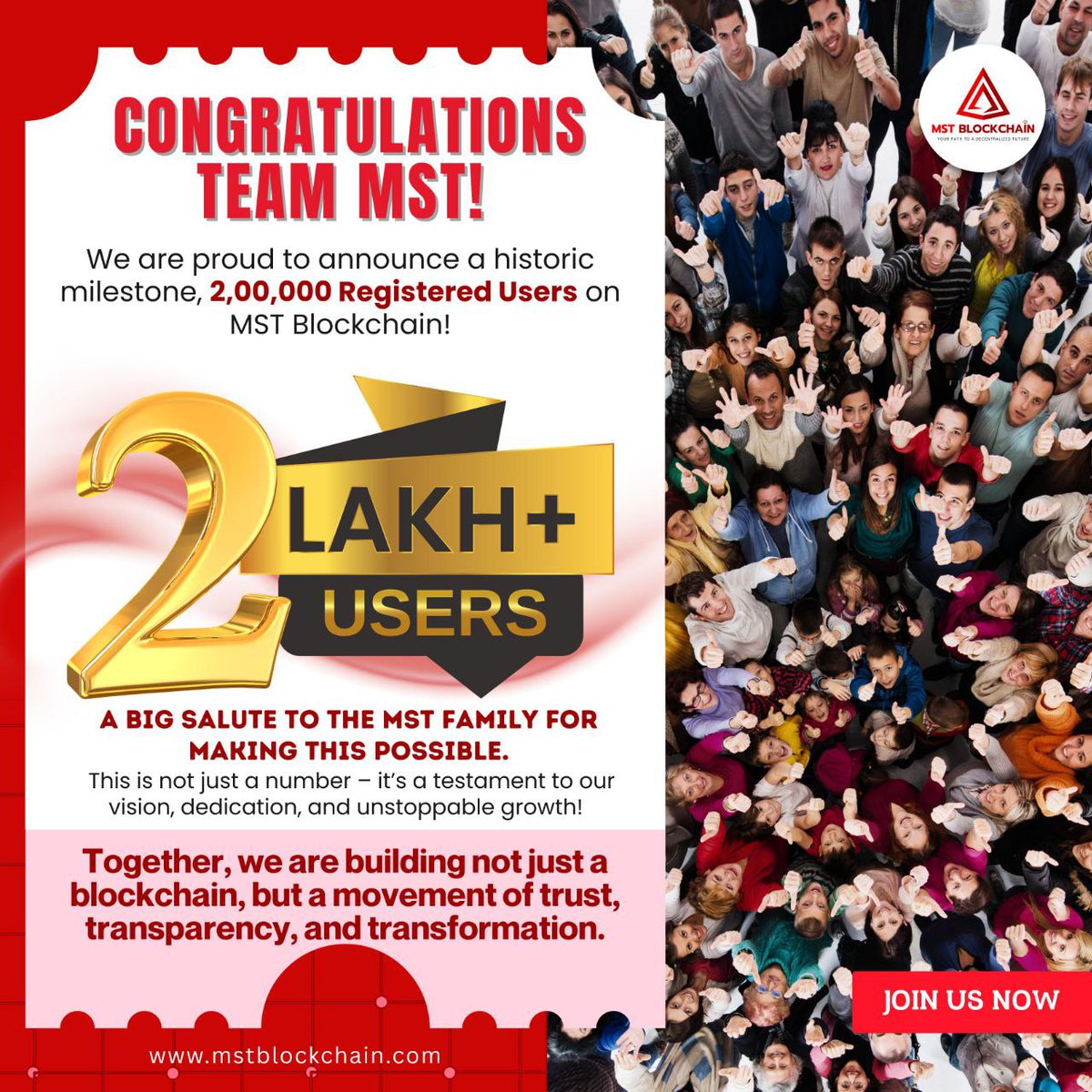 PradeepK98756's tweet image. *Congratulations Team MST!*
This achievement reflects the *trust, belief, and growing strength of our community*.
Together, we are building the *future of decentralization* – stronger, faster, and more impactful than ever before.
#MSTMemeContest #MSTBlockchain #BuildOnMST