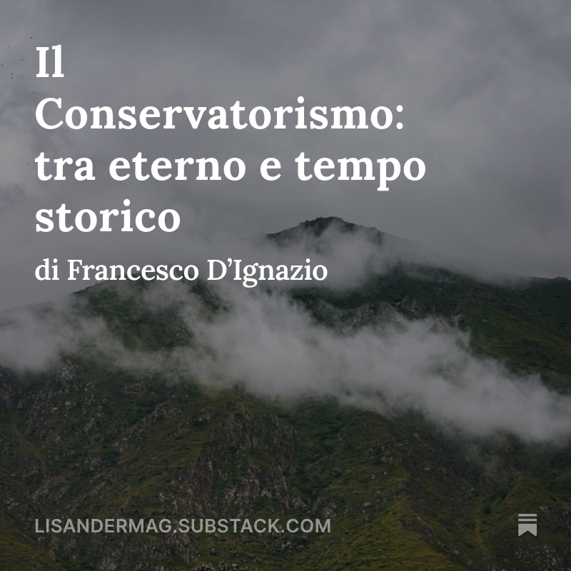 Il #conservatorismo accetta l’idea di uno #sviluppo continuo dell’umanità, ma intende questo come accumulazione di conoscenze ed esperienze, piuttosto che come teoria comunitaria che guida i singoli verso il #progresso.

Qui l'articolo completo: lisandermag.substack.com/p/il-conservat…