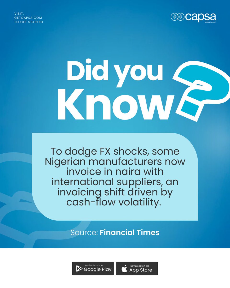 When currency risks and long payment terms collide, cash flow gets squeezed.

That’s why Capsa helps you unlock cash tied up in invoices, so your business can stay liquid no matter the exchange rate drama.

Choose Capsa today.

#CapsaForSMEs #getcapsa #sme #NoWahalaWorkingCapital