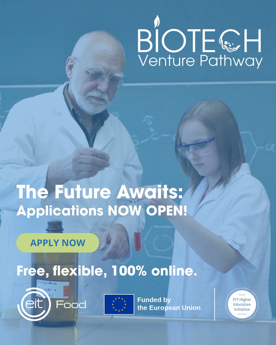 BioPathEU's tweet image. 🚀The Future Awaits: Applications OPEN! This is your moment. Students and staff driven to lead in #biotech are welcome. This unparalleled opportunity is free, flexible, and 100% online. Seize it! Don't miss out on shaping the future! 

Apply Now! 👉 biotech-project.eu/training