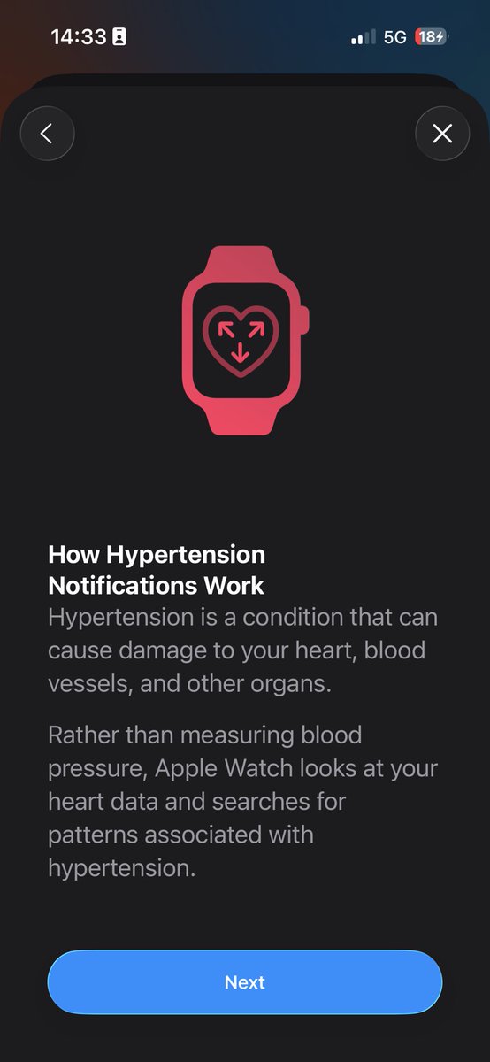 SrFuentes28's tweet image. Hypertension notifications setup just appeared when opening health app, just after the FDA Approval!
Already enabled it on my S10! Wohooo