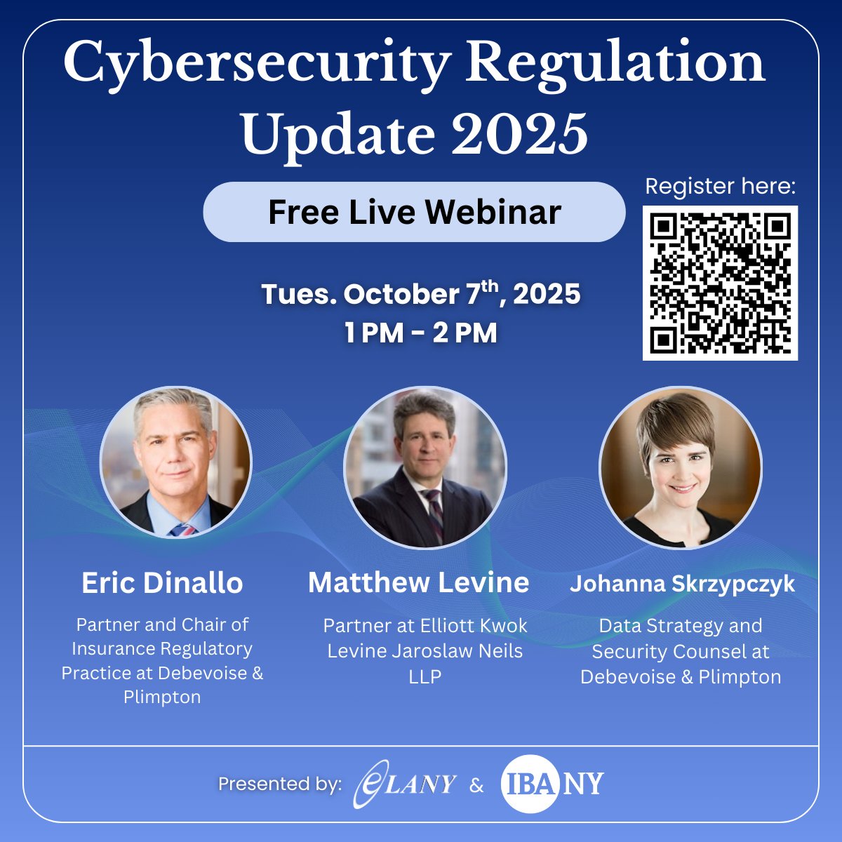 REMINDER: Secure your spot now!
Cybersecurity Regulation Update webinar 📅 Oct 7, 1-2 PM EST | FREE + 1 CE credit
Don't learn about NY cyber regs the hard way. Registration is filling up fast! ⚡
Register now 👉 us06web.zoom.us/webinar/regist…
#CyberSecurity #RegisterNow #NYInsurance #CE