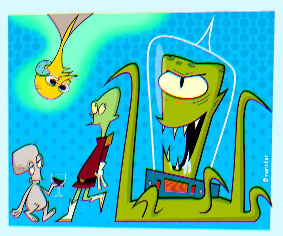 Roger Smith (American Dad), Kif Kroker (Futurama), Montgomery Burns and Kodos (The Simpsons).
#TheSimpsons #Futurama #art