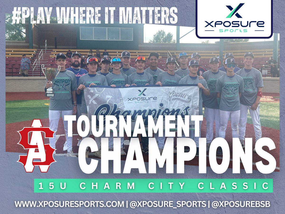 Xposure_Sports's tweet image. 🏆 𝐂𝐇𝐀𝐑𝐌 𝐂𝐈𝐓𝐘 𝐂𝐋𝐀𝐒𝐒𝐈𝐂 🏆

🔥 Congratulations to this year's 15U and 16U Charm City Classic Tournament Champions! 👏

👑 𝟏𝟓𝐔: Annapolis Select 2028/2029
👑 𝟏𝟔𝐔: Dig In Nation

#𝑷𝒍𝒂𝒚𝑾𝒉𝒆𝒓𝒆𝑰𝒕𝑴𝒂𝒕𝒕𝒆𝒓𝒔

⚾️ @XposureBSB | @DigInBaseball |…