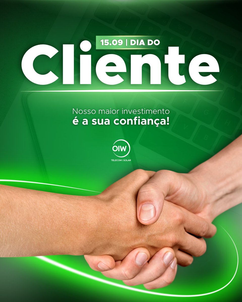 oiwtelecom's tweet image. 👏 Hoje, celebramos quem é a nossa razão de existir!

Agradecemos a todos os clientes OIW 🚀 pela sólida relação de parceria em cada projeto de telecom e energia solar.

🤝 Seguimos lado a lado, levando inovação e conectividade para todo o Brasil!

#oiw #diadocliente #somosoiw