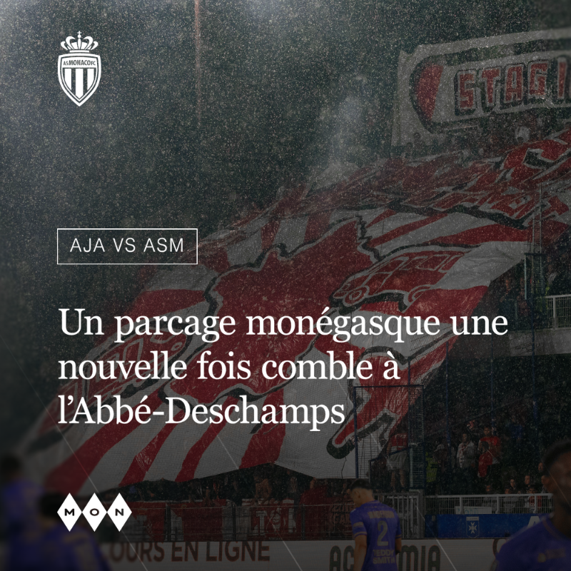 AS_Monaco's tweet photo. Près de 800 supporters Rouge et Blanc étaient présents dans le parcage du Stade de l’Abbé-Deschamps pour pousser l’AS Monaco vers la victoire ❤️🤍

#PartoutToujours