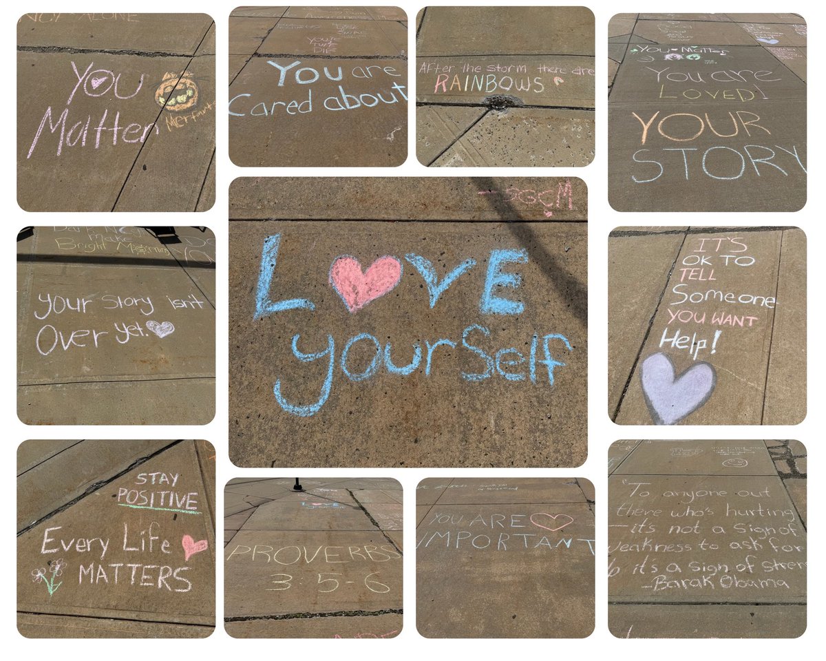 Our NBHS students came together to create powerful words of encouragement and belonging through chalk art for Suicide Prevention Month. Each message serves as a reminder that hope and support are always within our reach.
 #WeBelongNB