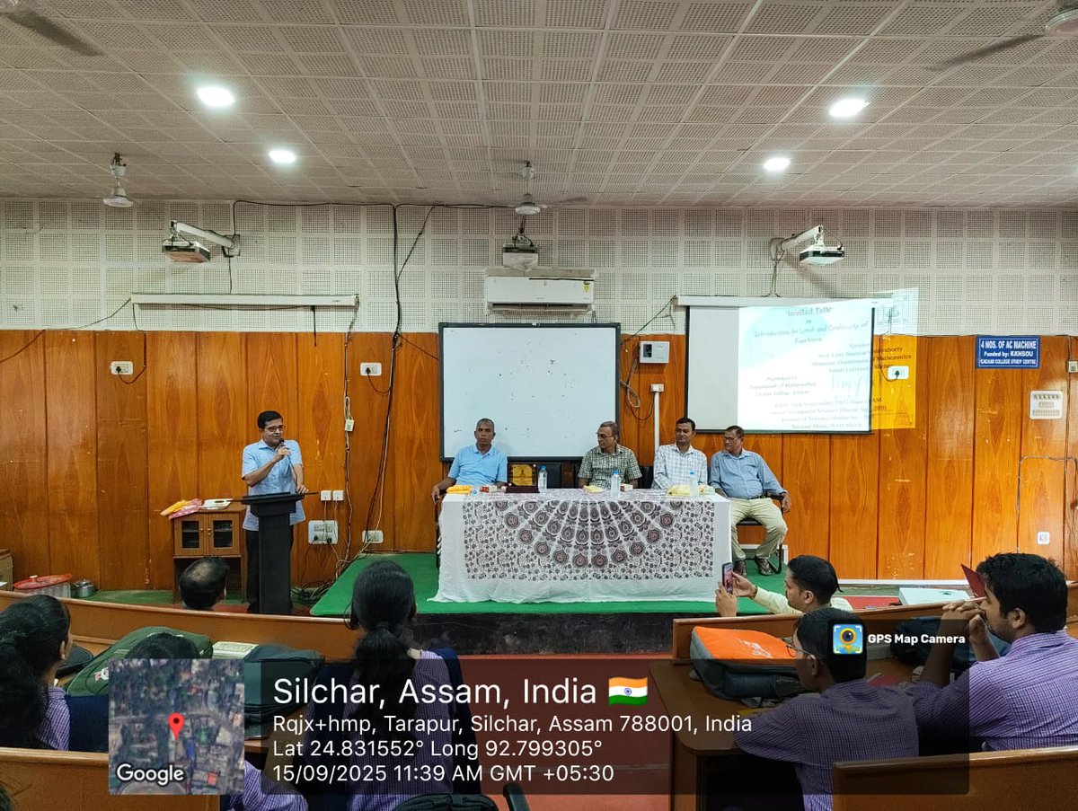 CacharCollege's tweet photo. #88
💡 Heartfelt thanks to Prof. Uday Shankar Chakraborty for an inspiring lecture on “Exploring Limits &amp; Continuity of Functions”. 👏 Kudos to the Dept. of Mathematics, Cachar College, for organizing this intellectual feast! 🎓✨
#Mathematics #AcademicExcellence #CacharCollege https://t.co/WTFOmUOO6s