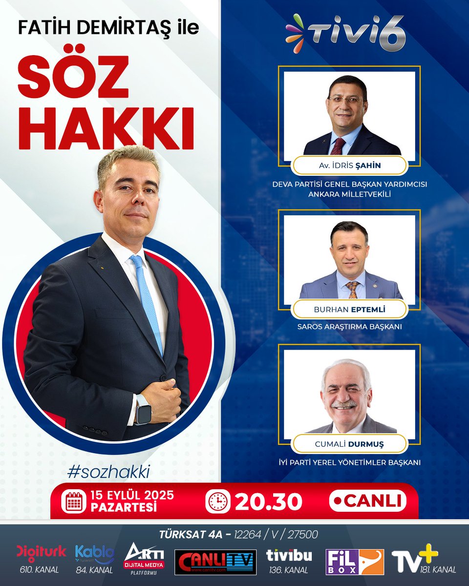 📌CHP’NİN KURULTAY DAVASI 24 EKİM’E ERTELENDİ, ŞİMDİ NE OLACAK? 
📌BAZI BELEDİYELERDE AKP’YE GEÇİŞLERİN ARDINDA NE VAR?
📌CHP MHP Koalisyonu mu Geliyor?
📌TBMM'de terörsüz Türkiye mesaisi
📌İyi Parti'nin saha çalışmaları devam edecek mi?
📌Deva Partisi Sahada ne ile karşılaşıyor?